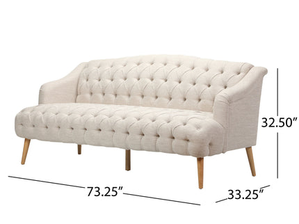 Comfy 3 Seat Sofa With Wooden Legs, For Living Room And Study