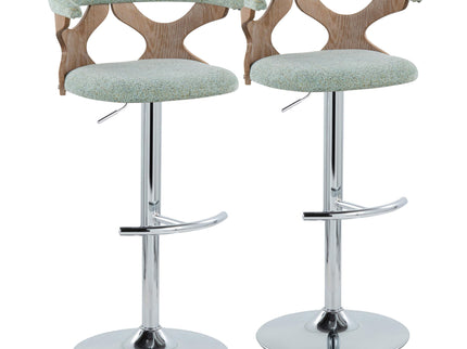 Gardenia - Contemporary Adjustable Barstool With Swivel / Rounded T Footrest (Set of 2)