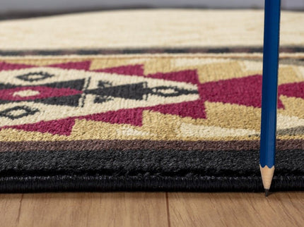 Tribes - 5'3" X 7'3" Polypropylene, Southwest Area Rug - Cream