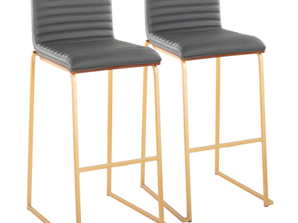 Mason Mara - Contemporary Versatile Desig Fixed Height Barstool (Set of 2)