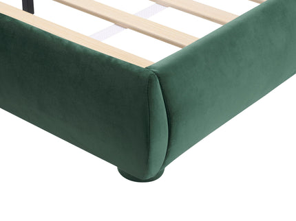 Upholstered Simple Modern Bedroom Bed With Curved Headboard