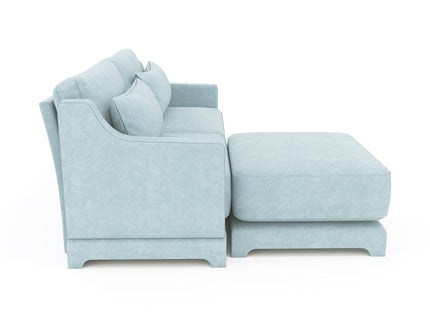 Stylish Sofa With Ottoman And Lumbar Pillows, Ergonomic Design