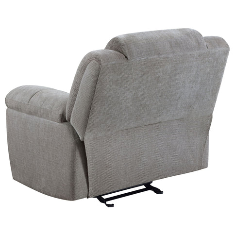 Sebring - Upholstered Glider Recliner Chair With Manual Recline And Smooth Gliding Motion - Gray