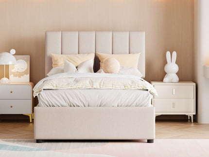 Upholstered Platform Bed With A Hydraulic Storage System