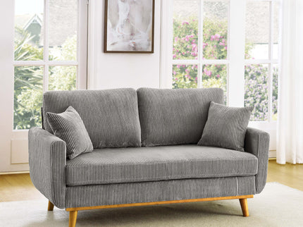 Upholstered Loveseat With Arms And Pillows