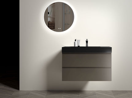 Alice - Bathroom Vanity With Sink, Large Storage Wall Mounted Floating Bathroom Vanity For Modern Bathroom, One-Piece Sink Basin Without Drain And Faucet