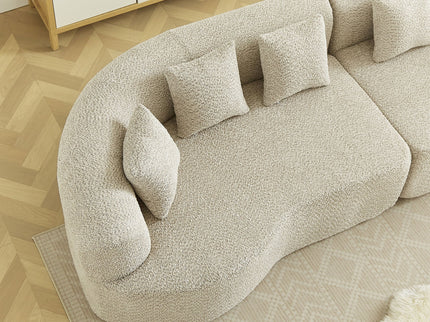 Curved Sectional Sofa With 6 Pillows