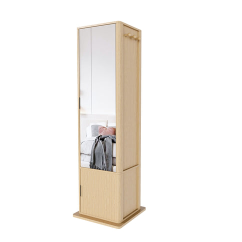 360° Rotating Makeup Cabinet With Full Length Mirror