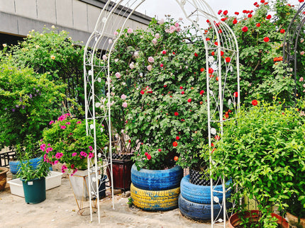 Metal Garden Arch Assemble Freely With 8 Styles Garden Arbor Trellis Climbing Plants Support Rose Arch