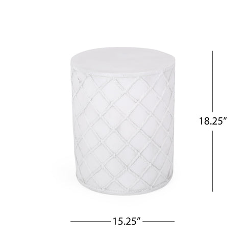 End Table, Outdoor - Antique White