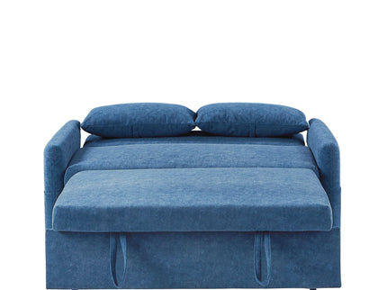 Pull Out Sleep Sofa Bed Loveseats Sofa Couch With Adjsutable Backrest, Storage Pockets, 2 Soft Pillows, USB Ports For Living Room, Bedroom, Apartment, Office