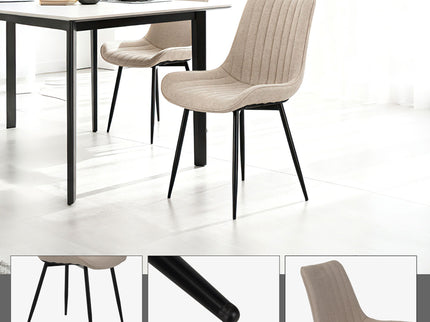 Dining Chair Set With Padded Backrests (Set of 4) - Beige