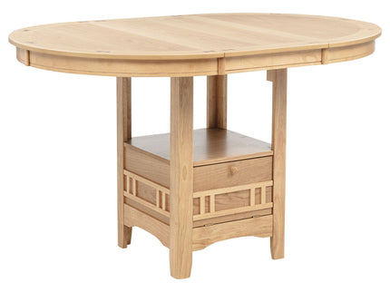Davis - 5 Piece Oval Counter Height Dining Set With Expandable Table - Light Oak