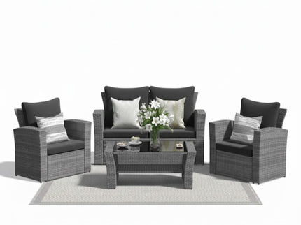 Modern Patio Set With Table And Cushions