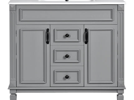 Bathroom Vanity With Top Sink, Basin On Cabinet With 2 Soft Closing Doors And 2 Drawers