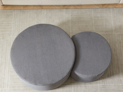 Modern Upholstered Round Coffee Table For Living Room (Set of 2)