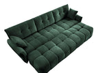 Dark Green / 4 Pc. 3 Seater Sectional, 3 Ottomans