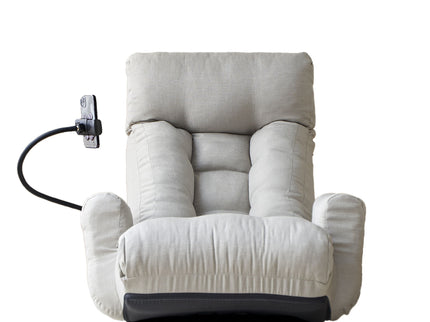 Adjustable Swivel Lounge Chair With 360 Degree Rotating Seat And Headrest Support