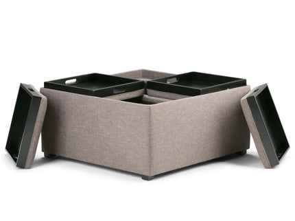 Avalon - Square Coffee Table, Storage Ottoman