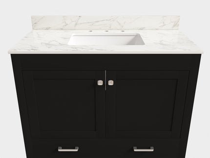 Bathroom Vanity Set, Sink And Faucet Holes Included - Black