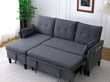 L-Shaped Reversible Chaise Sectional Sofa With Storage