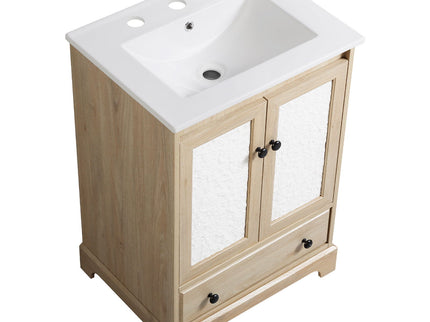 Bathroom Vanity With Basin, 1 Drawer Free Standing Storage - Brown