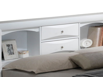 Modern Design Storage Bed With Bookcase Headboard