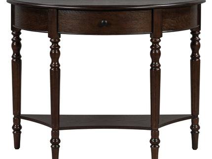Half Moon Console Table With Drawer & Shelf