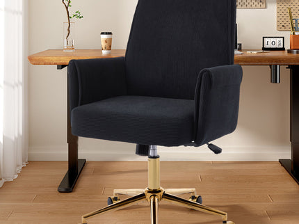 Ergonomic Mid-Back Office Chair With Gold Base