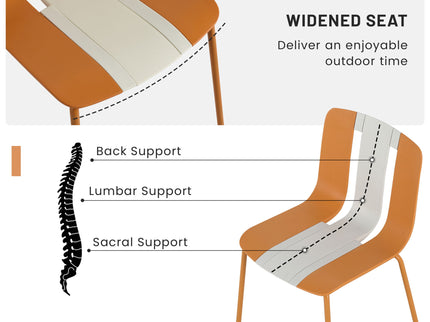 Modern Striped Blocking Single Chairs (Set of 4)