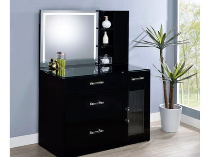 Kerr - 2 Drawer Makeup Vanity Table With Mirror And Stool