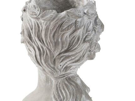 Cement Bust Wall Planter Indoor Outdoor Home Garden Decor, 8 - Gray