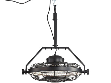 21" Outdoor Ceiling Fan With Dimmable LED Light, 7 Blades, Reversible DC Motor For Gazebos - Matte Black