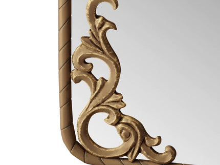 Full Body Arched Mirror With Vintage Carved Applique