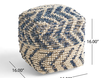 Alina - Wool And Cotton Pouf - Natural