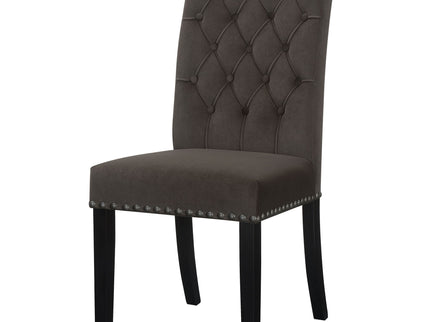 Side Chairs With Tufting Nailhead Trim (Set of 2) - Brown