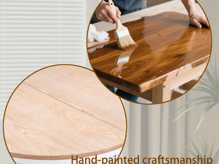 Round Coffee Table With Storage - White / Light Oak