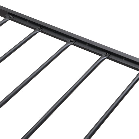 Modern Bed Frame With LED Lights, Upholstered Headboard, USB Charging
