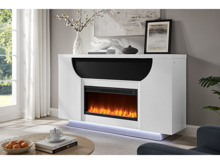 Aurora - Fireplace TV Lift With Adjustable Temperature And LED Colors - White