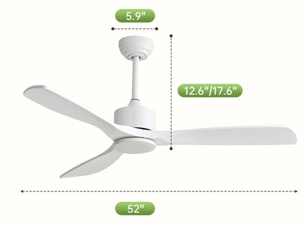 52" All Ceiling Fan With DC Reversible Motor, 3 Blades