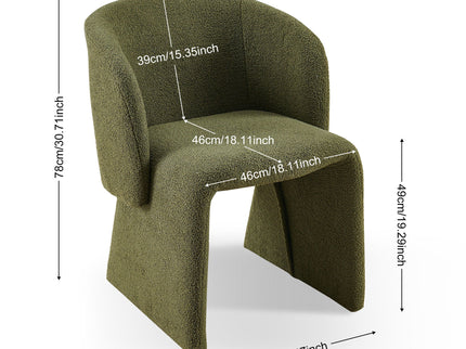 Modern Accent Chair Brown Single Sofa Chair, Upholstered Side Chair Teddy Comfy Chair For Dining Room / Bedroom / Living Room / Reception