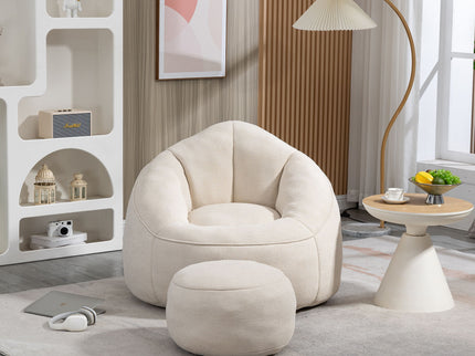 Bedding Bean Bag Sofa Chair High Pressure Foam With Footrest
