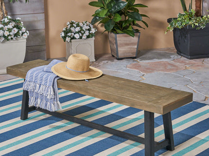 Cloud - Outdoor Bench With Acacia Wood Frame And Slat Panel Design