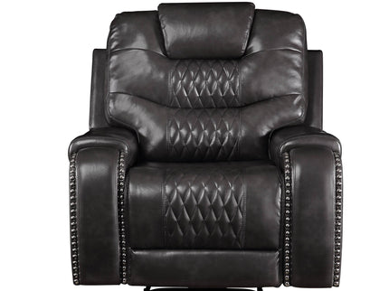 Braylon - Magnetite Synthetic Leather Manual Recliner Chair - Brown