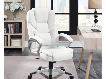 Kaffir - Upholstered Adjustable Home Office Desk Chair With Ergonomic Support And Smooth Swivel - White