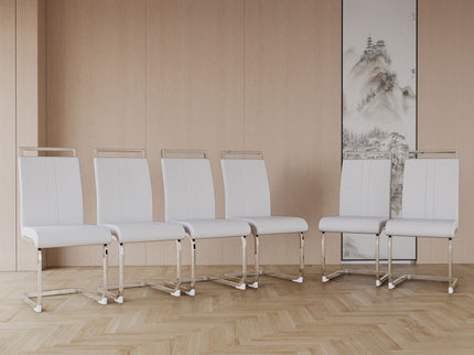 Modern Dining Chairs With Padded Seat, High Back