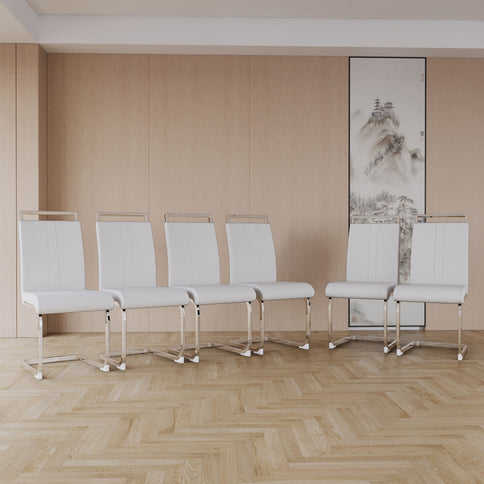Modern Dining Chairs With Padded Seat, High Back