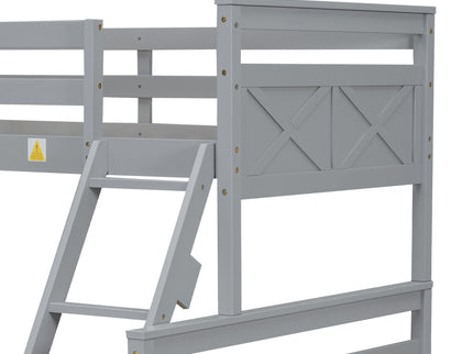 Bunk Bed With Ladder And Safety Guardrail