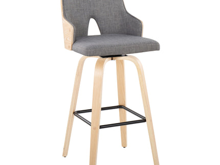 Stella - Contemporary Fixed Height Barstool With Swivel Square Footrest (Set of 2)