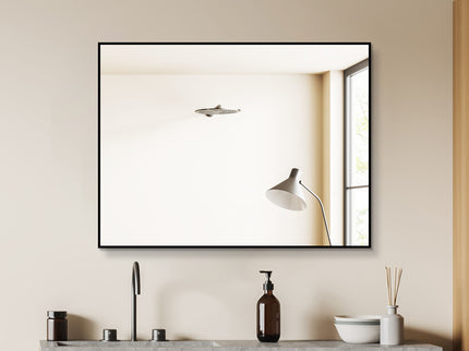Framed Wall Mirror For Bathroom - Black